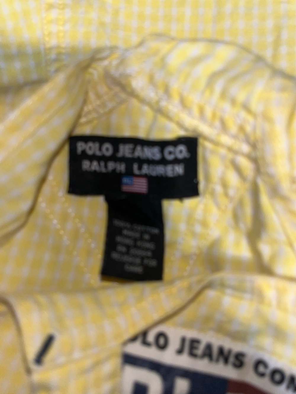 Vintage Polo Ralph Lauren Toddler Striped Dress Overall Yellow American Flag 2T - Picture 4 of 5